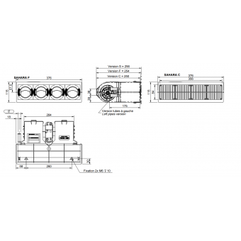 Nagrzewnica wodna SIROCCO SAHARA C kratka 12V